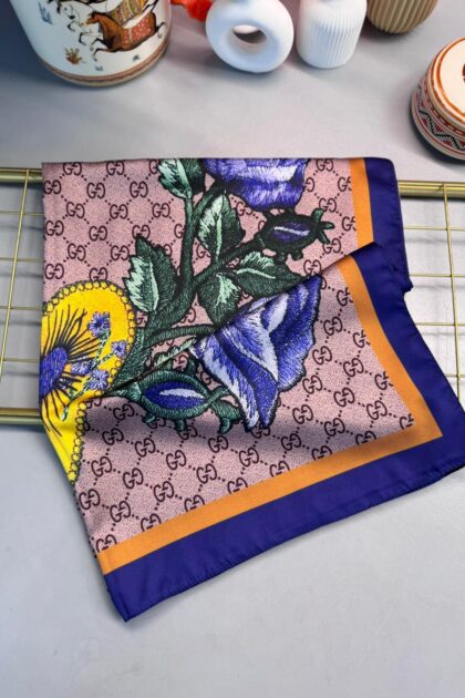 Gucci Twill İpek Şal - Vizon