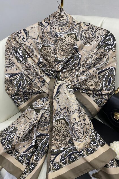 Batik Desen Vual İpek Şal -259685-Tarçın Kahvesi