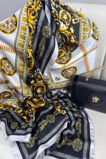 VERSACE VUAL İPEK ŞAL - 344456- Beyaz