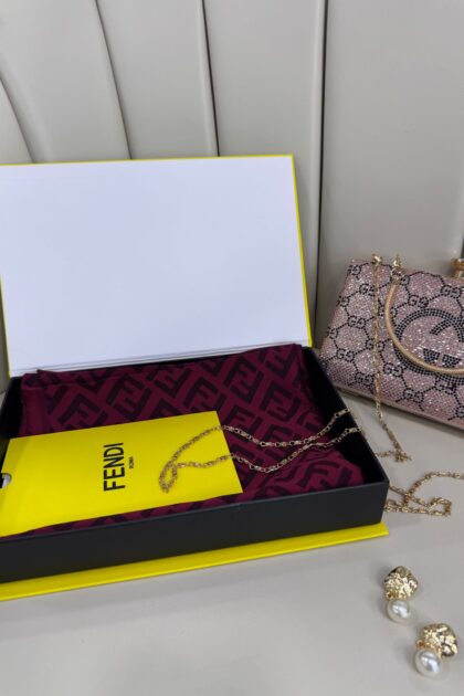 Fendi Tam Set Kutulu İthal Kaşmir İpek Şal - Bordo