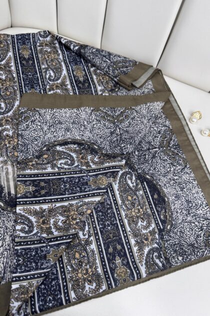 Etro Desen Pamuk İpek Şal 49733 - Camel
