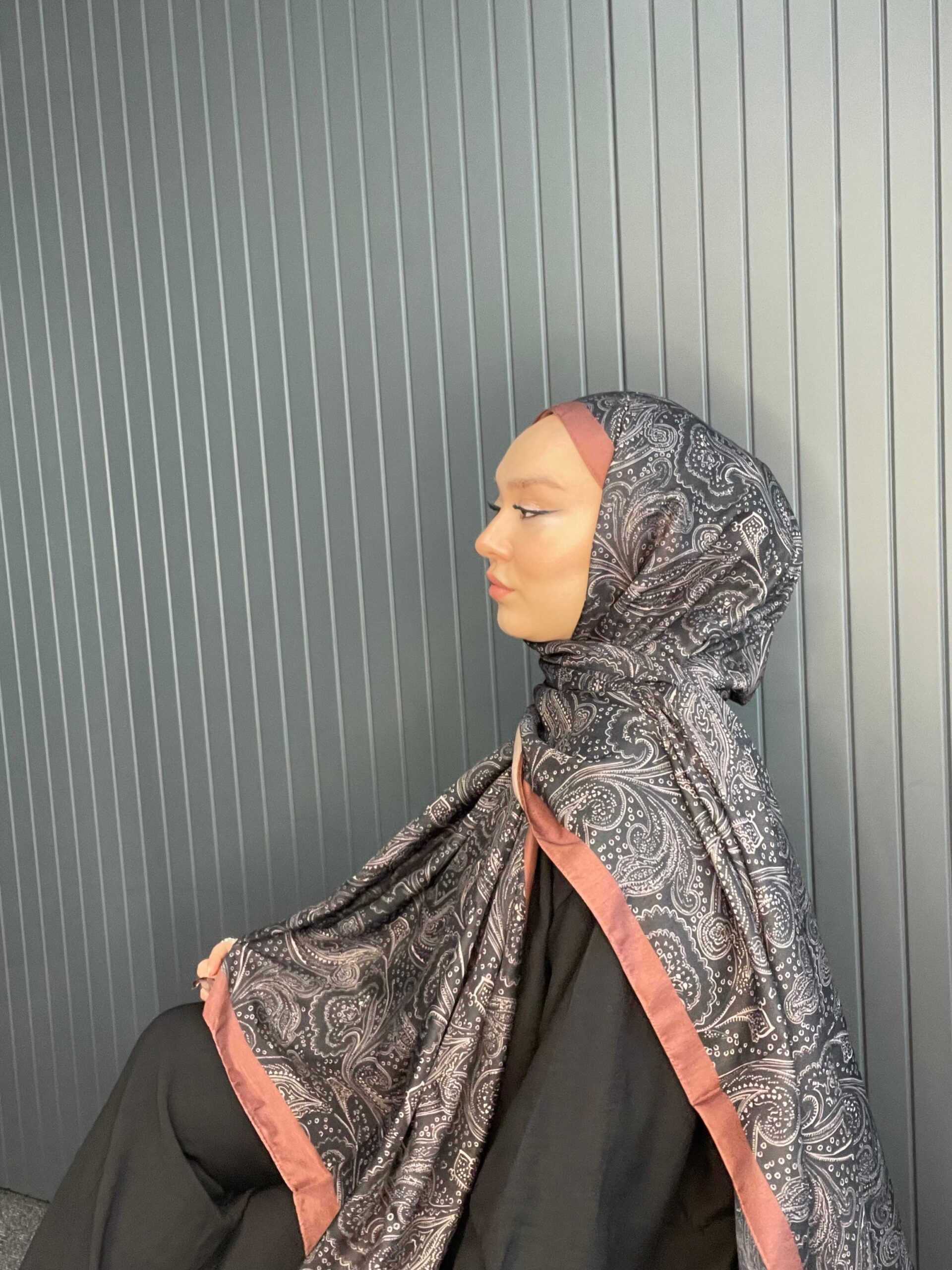 Mandala Desen Pamuk İpeksi Şal -452103- Kahverengi