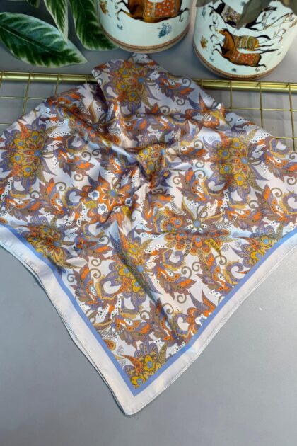 Mimoza Desen Vual İpek Eşarp-6203408-Lila