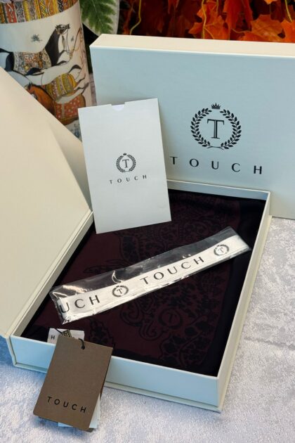 Touch İthal Pamuk İpek Şal - 415420 Bordo Siyah