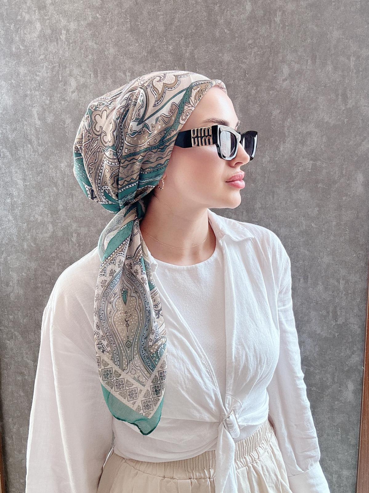 ETRO PAMUK SFOT EŞARP 07898 - TURKUAZ