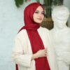 Bambu Kraş Premium İpek Şal - Kırmızı - Organic ScarfsOrganic Scarfs