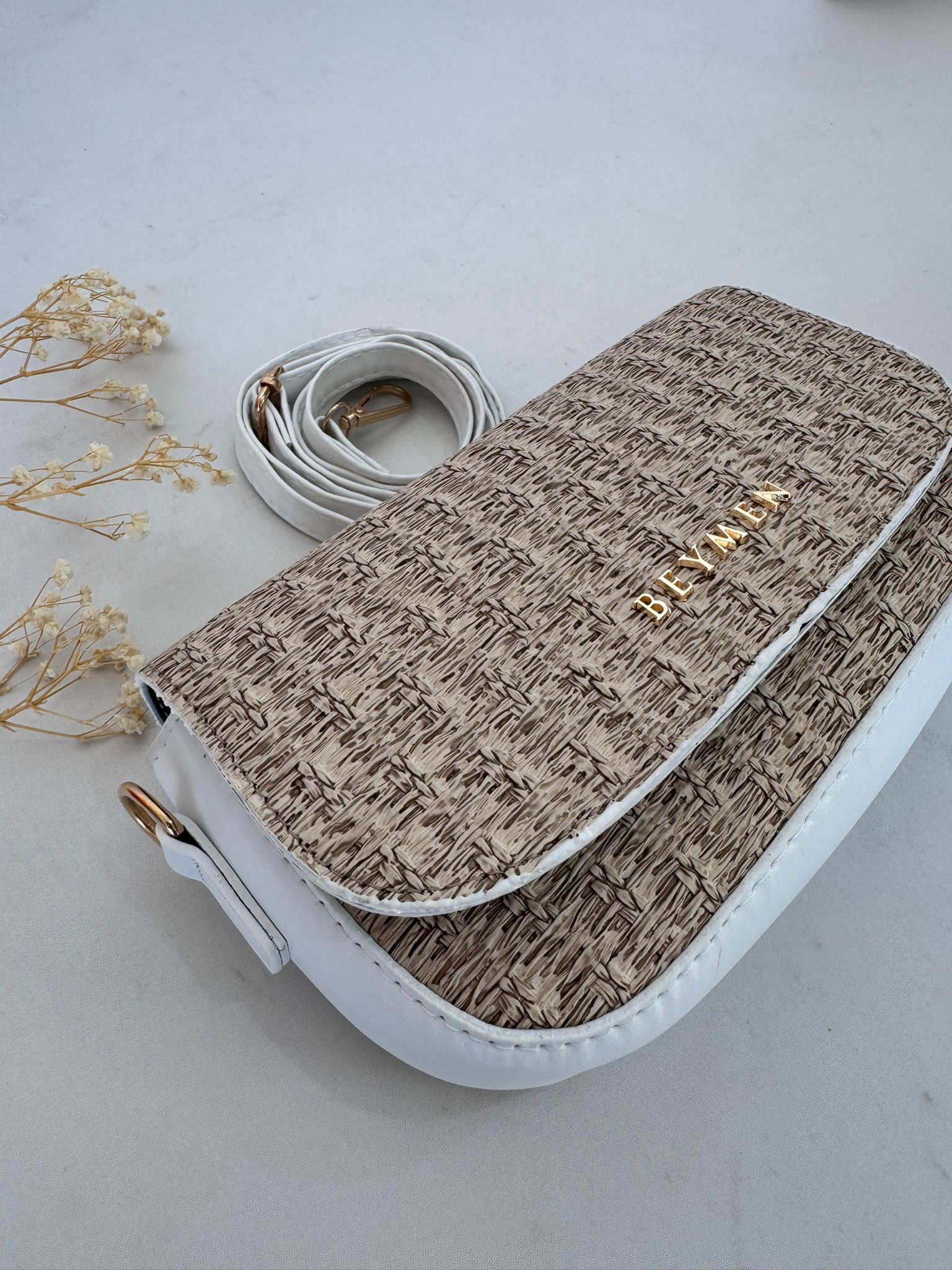 Outlet Beymen Hasır Çanta 19054 - Beyaz