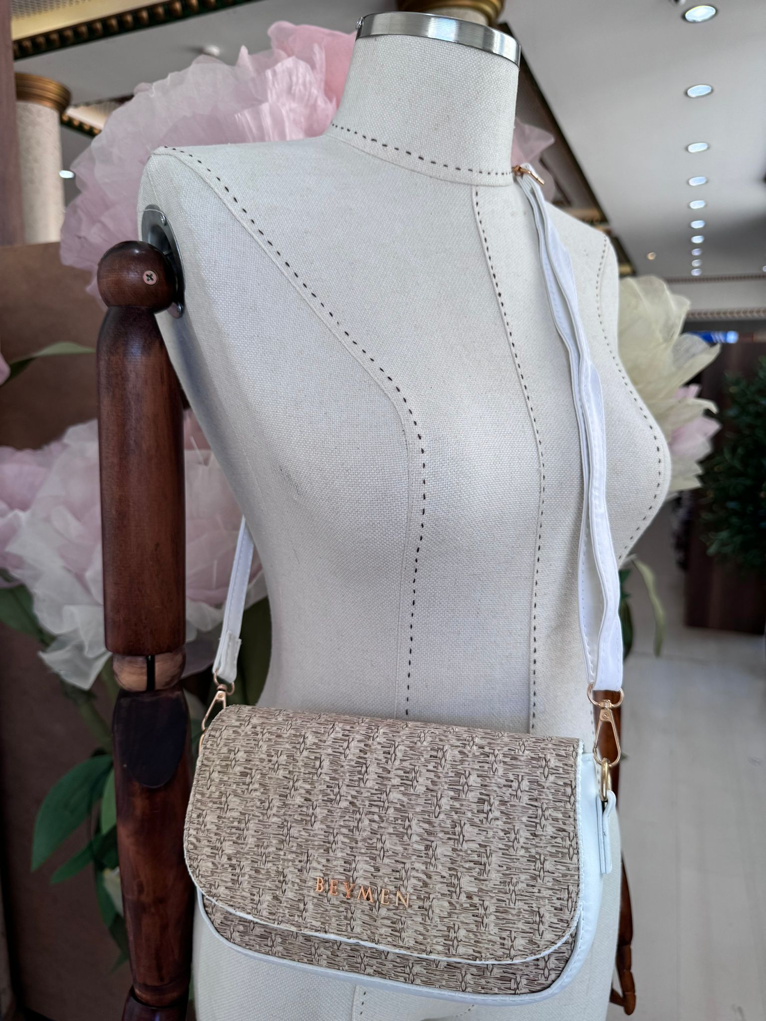 Outlet Beymen Hasır Çanta 19054 - Beyaz - Görsel 2