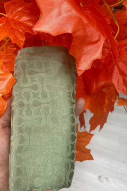 Bloom Desen Pamuk İpeksi Jakar Şal - Çay Ağacı - Organic ScarfsOrganic Scarfs