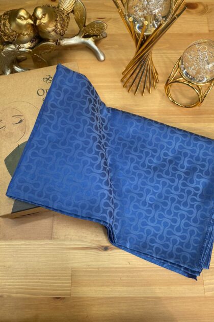 Bloom Desen Pamuk İpeksi Jakar Şal - İndigo - Organic ScarfsOrganic Scarfs