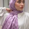 Bonjela Marka Dama İpeksi Jakar Şal - Lavanta - Organic ScarfsOrganic Scarfs