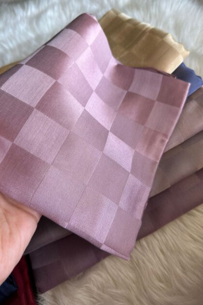 Bonjela Marka Dama İpeksi Jakar Şal - Pamuk Şekeri - Organic ScarfsOrganic Scarfs