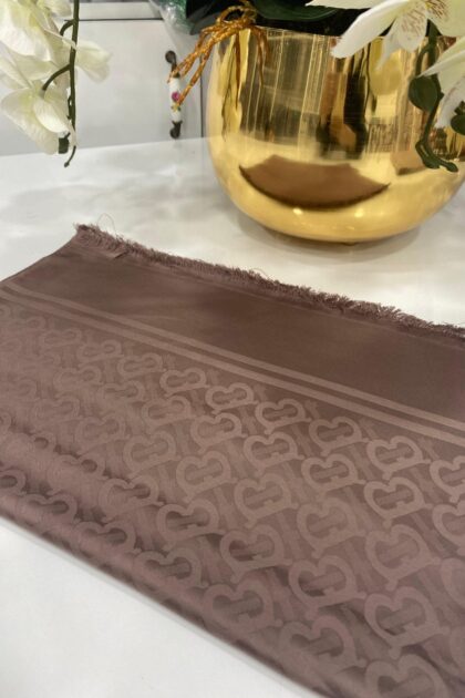 Burberry Pamuklu İpek Jakar Şal - Kahve - Organic ScarfsOrganic Scarfs