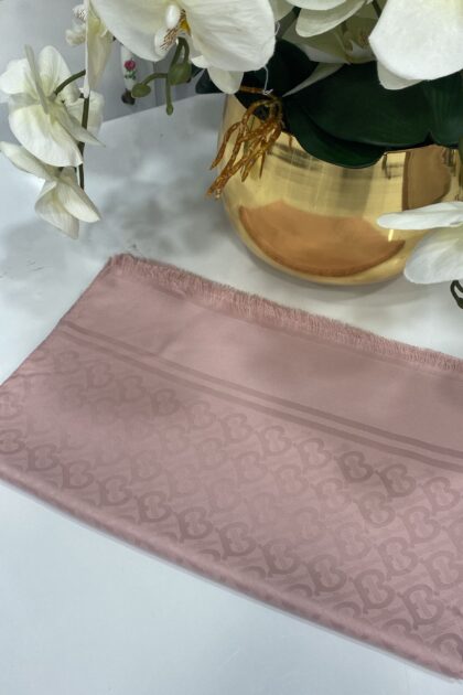 Burberry Pamuklu İpek Jakar Şal - Pamuk Şekeri - Organic ScarfsOrganic Scarfs