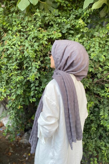 Büzgülü Tril Şal - Antrasit - Organic ScarfsOrganic Scarfs