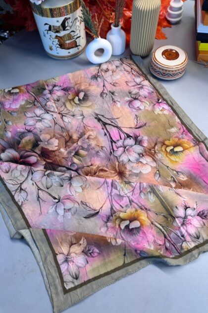 Flowers Kraş Desenli Şal - ŞL100234 - Çağla