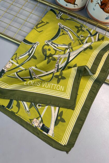 Lv Kemer Desen Pamuk Soft Şal 31230 - Yağ Yeşili