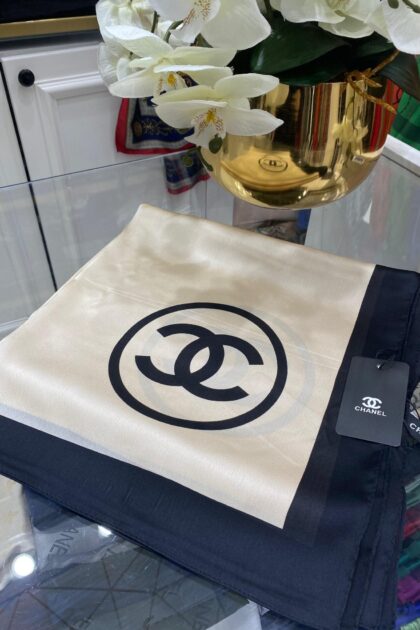 Chanel İthal Vual İpek Şal - Ekru - Organic ScarfsOrganic Scarfs