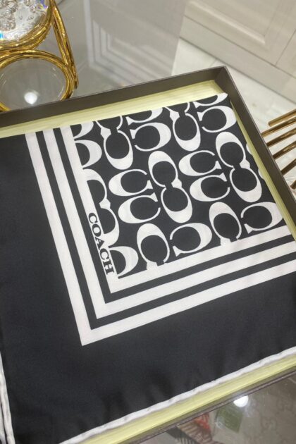 Coach Desen Twill İpek Eşarp - Siyah- Beyaz - Organic ScarfsOrganic Scarfs