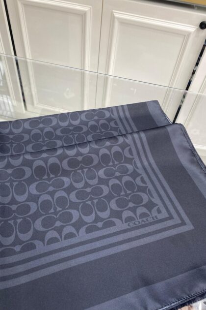 Coach Desen Twill İpek Şal - Antrasit - Organic ScarfsOrganic Scarfs
