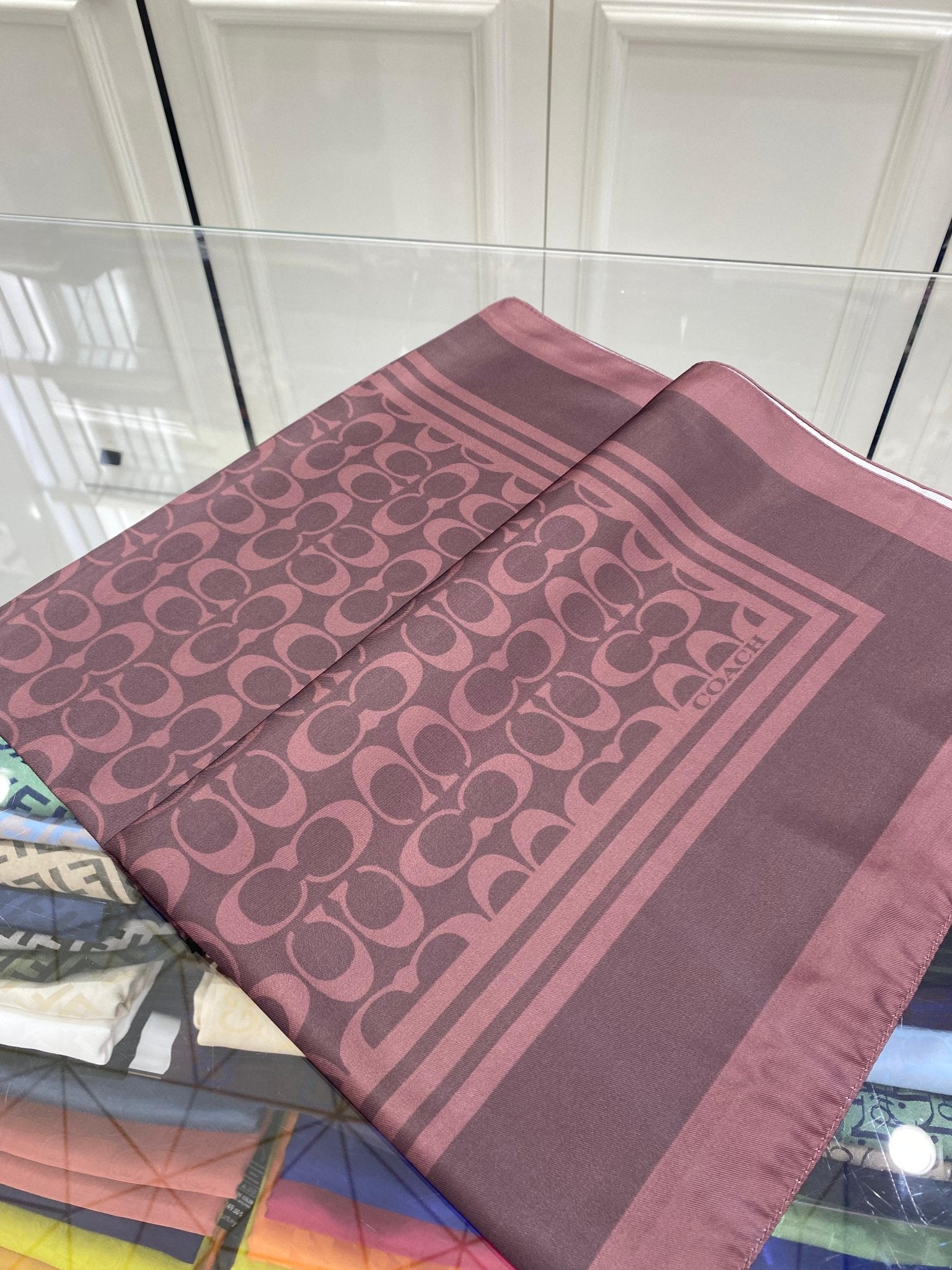 Coach Desen Twill İpek Şal - Kahverengi - Organic ScarfsOrganic Scarfs