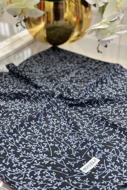 Dal Desen Mio Caz Eşarp - Siyah/Gri - Organic ScarfsOrganic Scarfs