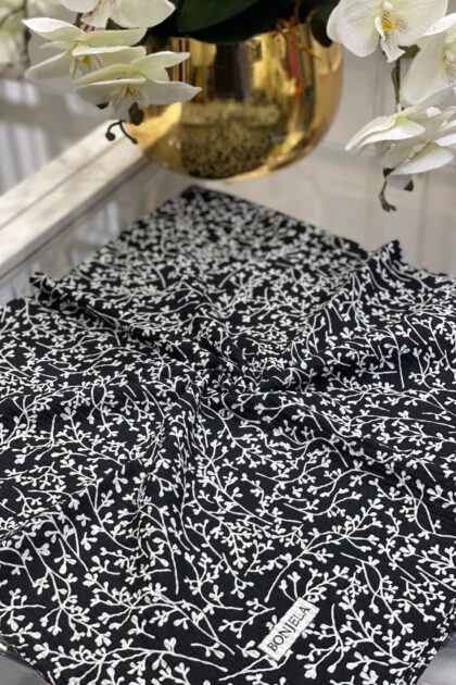 Dal Desen Mio Caz Eşarp - Siyah - Organic ScarfsOrganic Scarfs