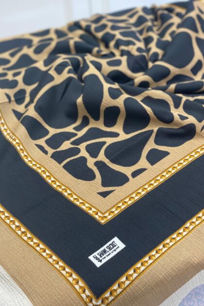 Dalmaçya Desenli Mio Cazz Eşarp - Siyah-Camel - Organic ScarfsOrganic Scarfs