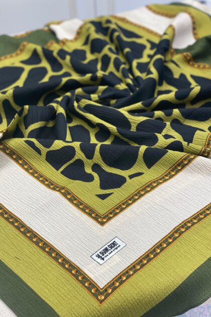 Dalmaçya Desenli Mio Cazz Eşarp - Yağ Yeşili - Organic ScarfsOrganic Scarfs