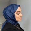 Dama Desen Jakar Şal - Lacivert - Organic ScarfsOrganic Scarfs