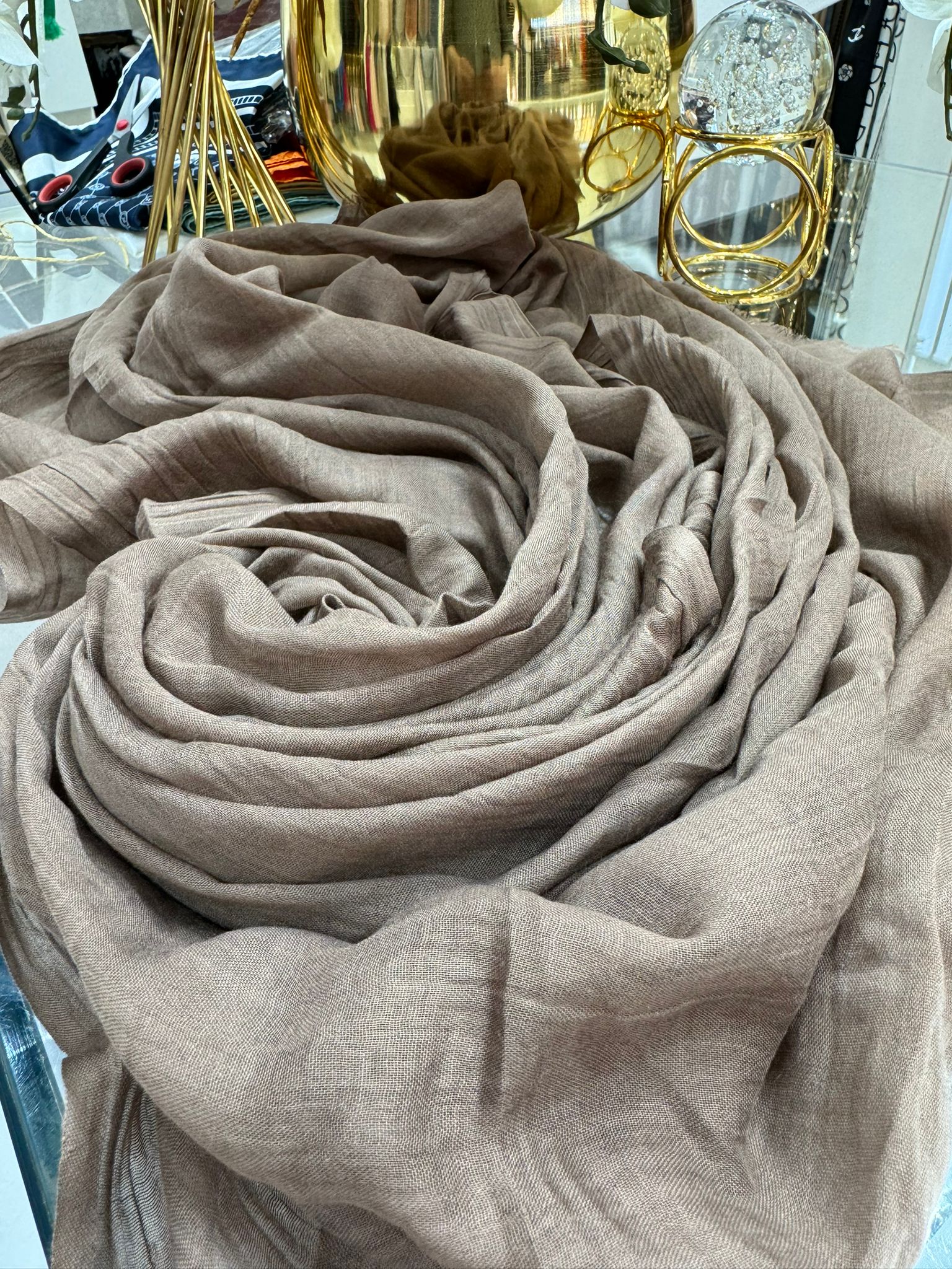 Dubai İpeği Şal - VİZON - Organic ScarfsOrganic Scarfs