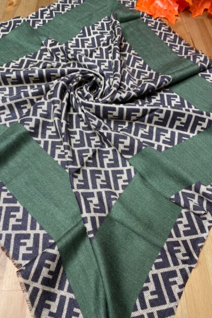 F Desen % 100 Kaşmir Eşarp - Haki - Organic ScarfsOrganic Scarfs