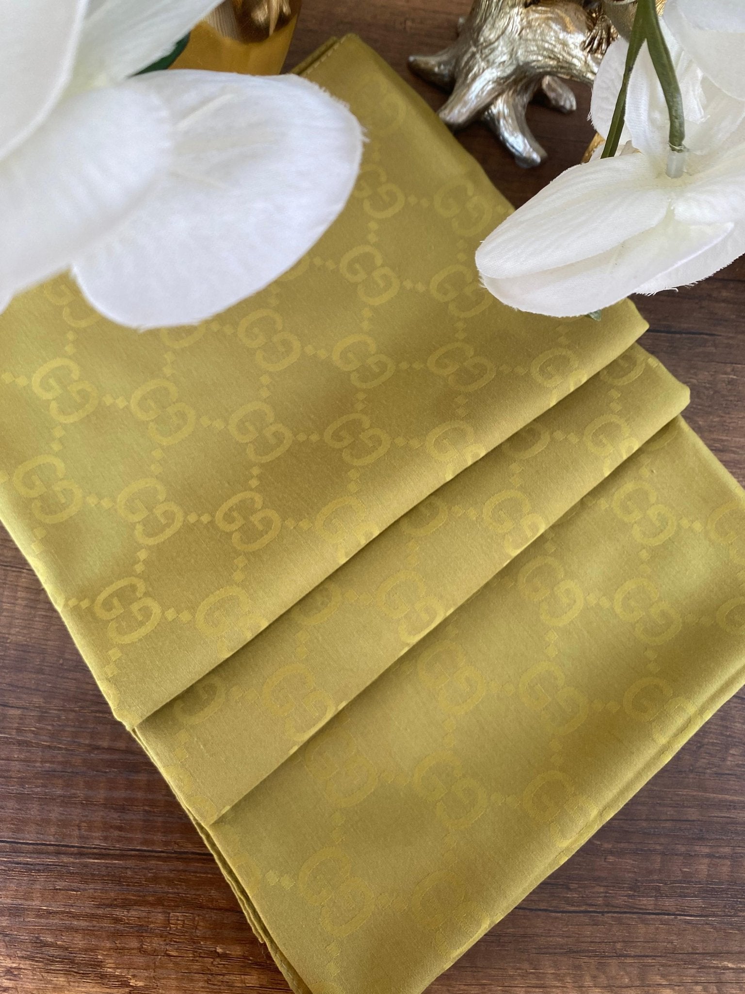 G Desen Pamuk Jakar Eşarp 10442 - Yağ Yeşili - Organic ScarfsOrganic Scarfs