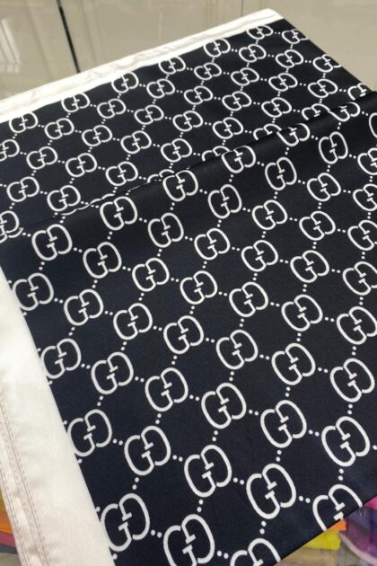 G Desen Twill İpek Şal - Siyah - Organic ScarfsOrganic Scarfs