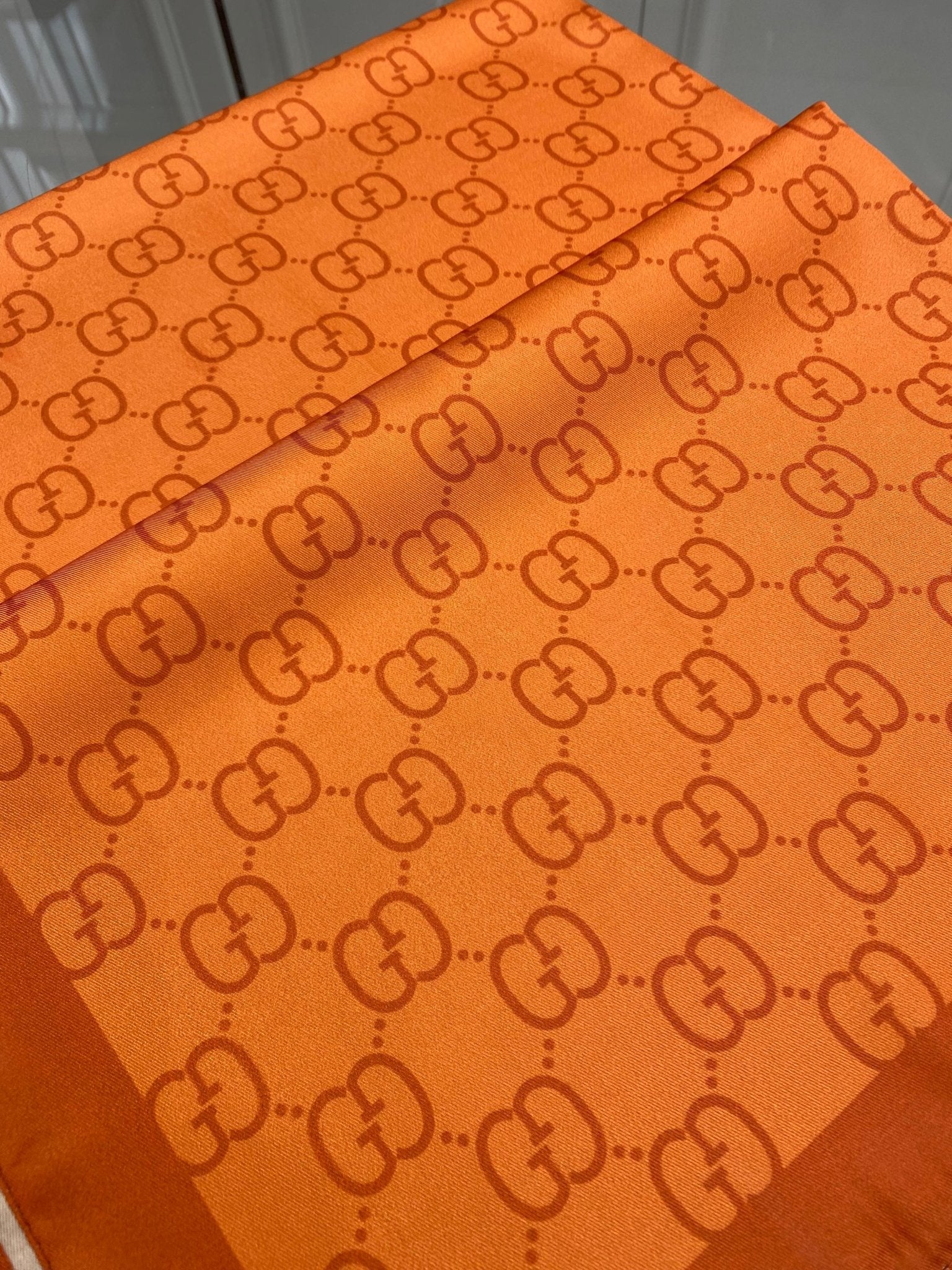 G Desen Twill İpek Şal - Turuncu - Organic ScarfsOrganic Scarfs