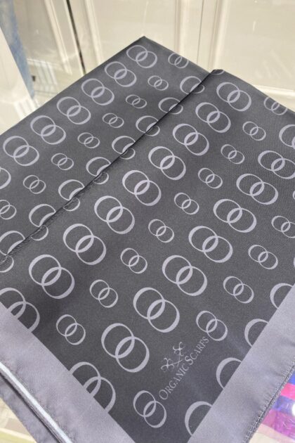 Halka Desen Twill İpek Şal - Antrasit - Organic ScarfsOrganic Scarfs