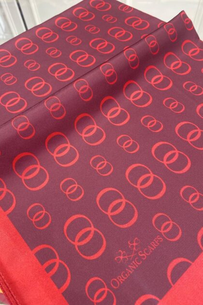 Halka Desen Twill İpek Şal - Bordo - Organic ScarfsOrganic Scarfs