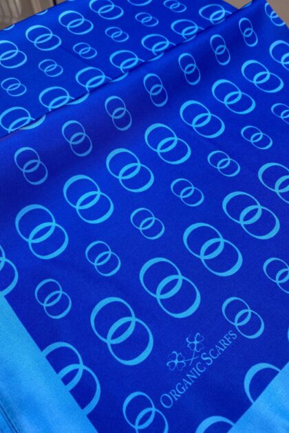 Halka Desen Twill İpek Şal - Saks - Organic ScarfsOrganic Scarfs