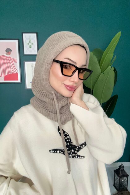 Triko Başlık Balaclava 25801 - Vizon