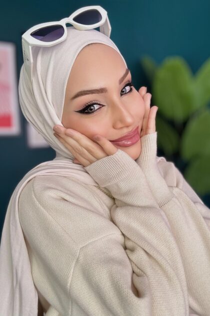 Organic Scarfs Tesettür Penye Şal Hijap Modeli - Taş