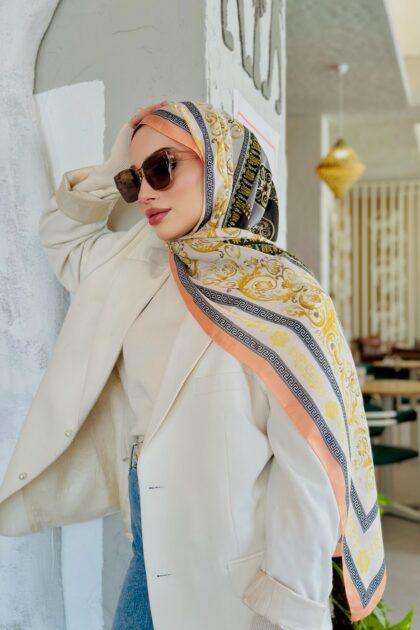 Versace Pamuk İpek Şal - Somon