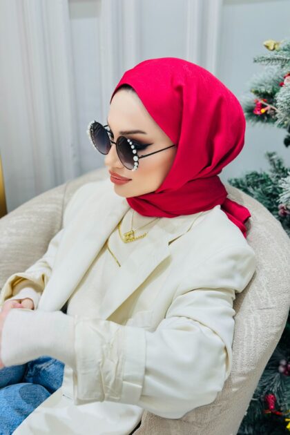 Ysl Vegan Pamuk Şal-Bordo