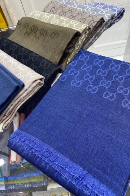 İTHAL A+++ Yün İpek Çift Taraflı Marka Şal - Saks - Organic ScarfsOrganic Scarfs