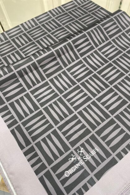 Kare Desen Twill Şal - Antrasit - Organic ScarfsOrganic Scarfs