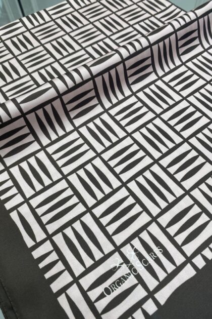 Kare Desen Twill Şal - Bej - Organic ScarfsOrganic Scarfs
