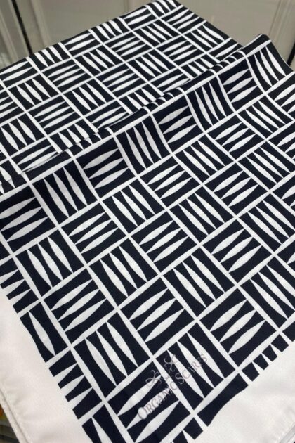 Kare Desen Twill Şal - Siyah - Organic ScarfsOrganic Scarfs