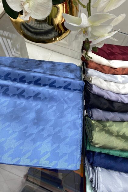 Kazayağı Desen Jakar Şal - İndigo - Organic ScarfsOrganic Scarfs
