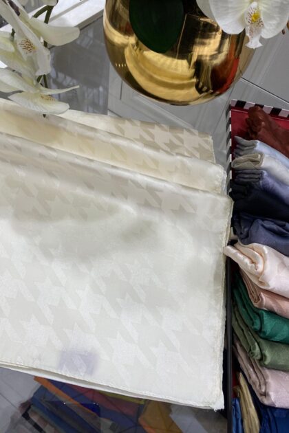 Kazayağı Desen Jakar Şal - Vanilya - Organic ScarfsOrganic Scarfs