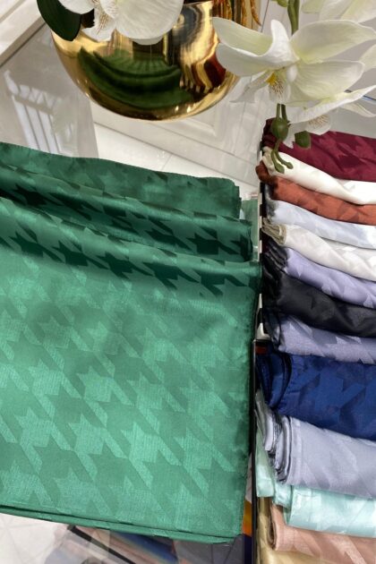 Kazayağı Desen Jakar Şal - Zümrüt - Organic ScarfsOrganic Scarfs