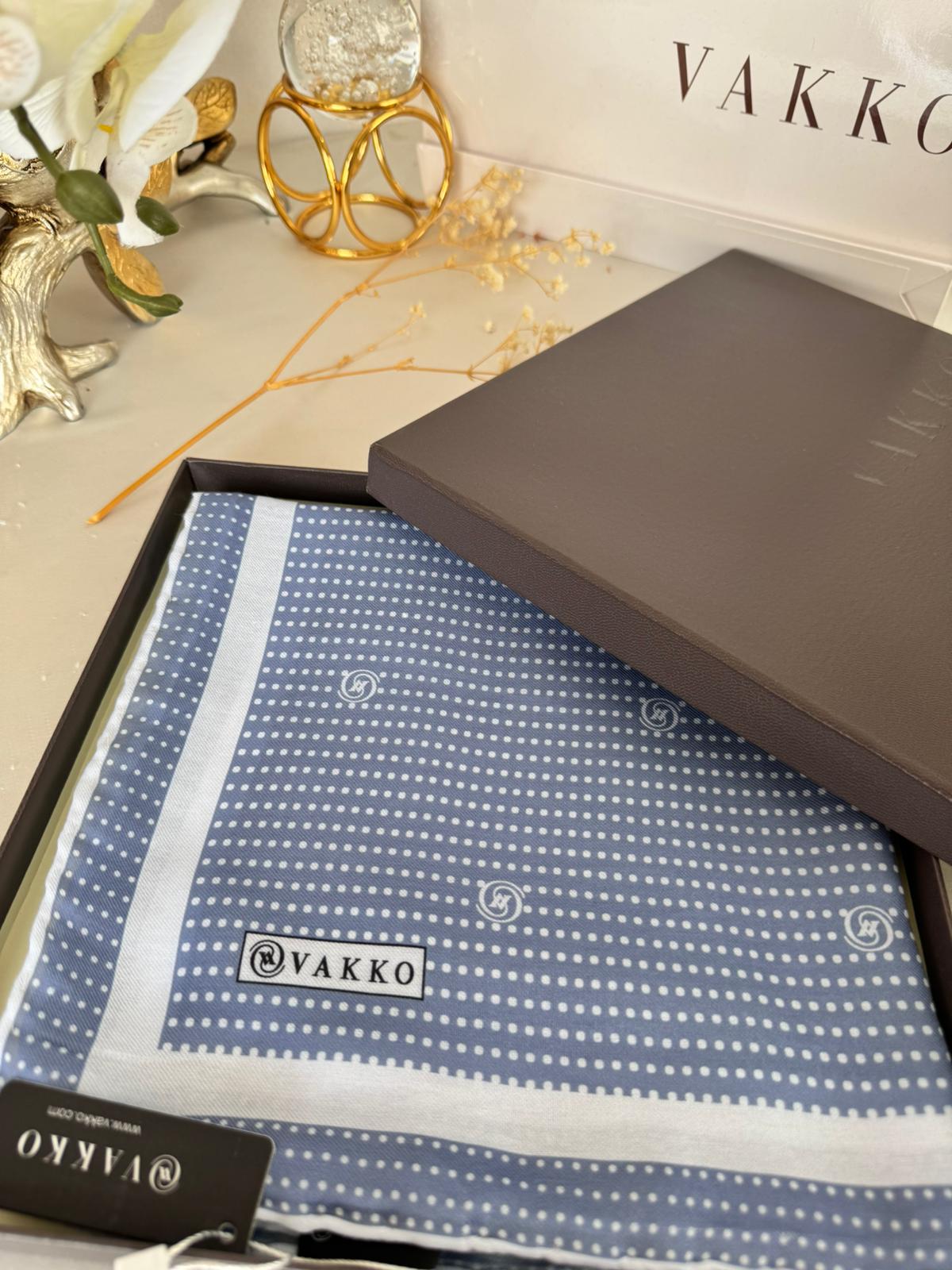 Vakko Puantiye Desen Pamuk Soft Eşarp 26489 - Lavanta